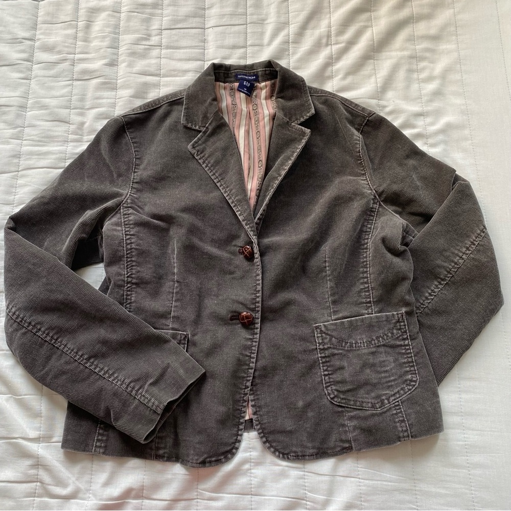 GAP Women's Charcoal Gray Two-Button Blazer